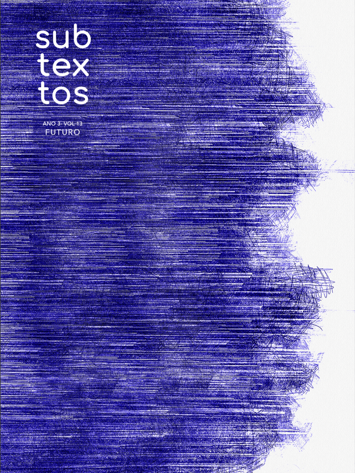 Capa da revista Subtextos com arte abstrata azul